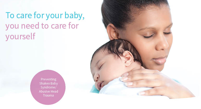 Shaken Baby Syndrome Banner Mother Holding Baby